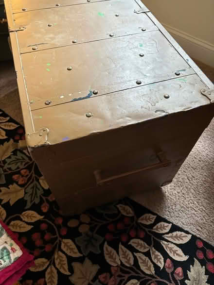 Photo of free Metal trunk with wheels (Belle Mead NJ 08502) #1