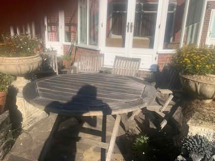 Photo of free Garden table and chairs - wooden (HA6, Northwood) #2