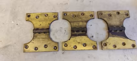 Photo of free Large heavy duty brass hinges (Pershore, WR10) #1