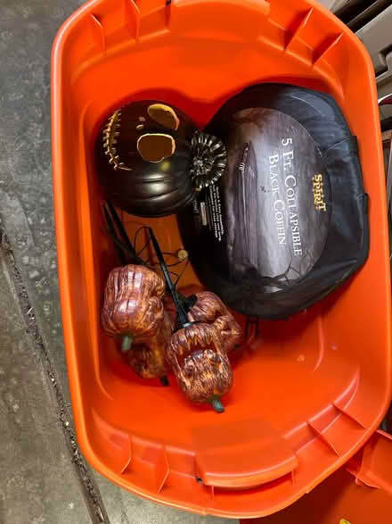 Photo of free 2 orange bins misc Halloween lot (Communications Hill) #1