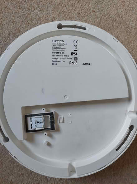 Photo of free White plastic wall light (TN13) #2