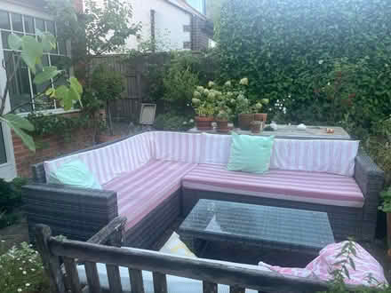 Photo of free Garden sofa and coffee table (East Horsley KT24) #1