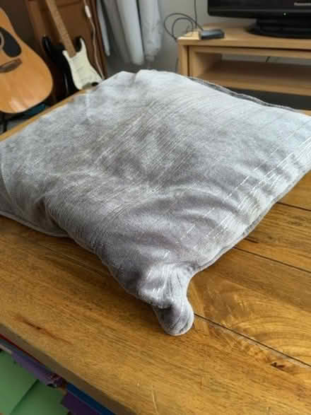 Photo of free Grey cushion with silver threading (Charlton OX12) #1