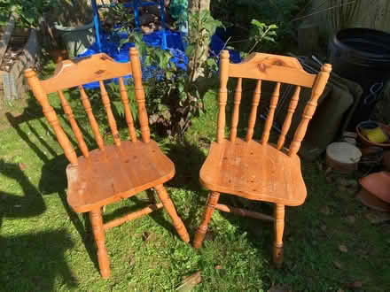 Photo of free 2 sturdy pine chairs (Greaves LA1) #1