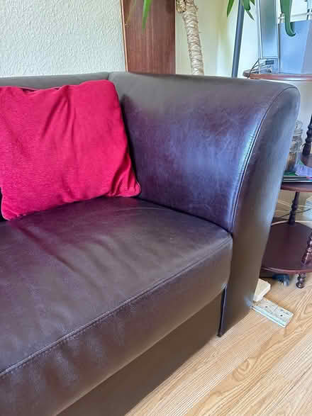 Photo of free Brown Leather Sofa - 3 Seater (Clapham Junction SW11) #4