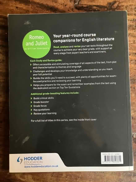 Photo of free GCSE study guide for Shakespeare Romeo and Juliet (NW10) #2