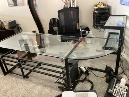 Photo of free modern steel and glass top desk (Playhouse District) #1