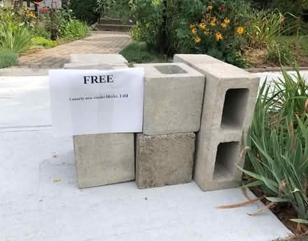 Photo of free cinder blocks, on curbside (Worcester 01602) #1