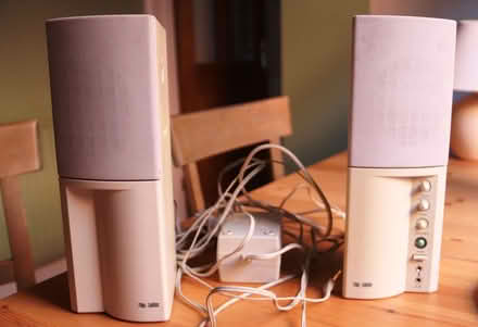 Photo of free Labtec speakers and transformer (Palmer Park RG6) #1