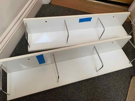 Photo of free Glossy white wall shelves (for CDs, DVDs etc) (Croydon centre CR0) #1