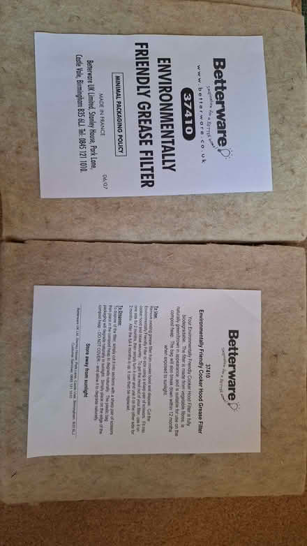 Photo of free Cooker hood grease filters (Barnston CH60) #1