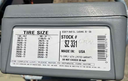 Photo of free Tire Chains SZ331 See img for sizes (West San Jose) #2