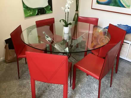 Photo of free 54” glass top dining table (Playhouse District) #1