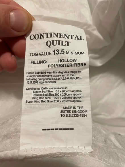 Photo of free Double 13.5 Tog Duvet (E1) #1