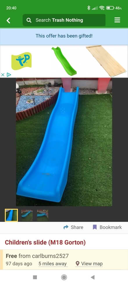 Photo of free 3m blue slide (Chorlton M21) #2