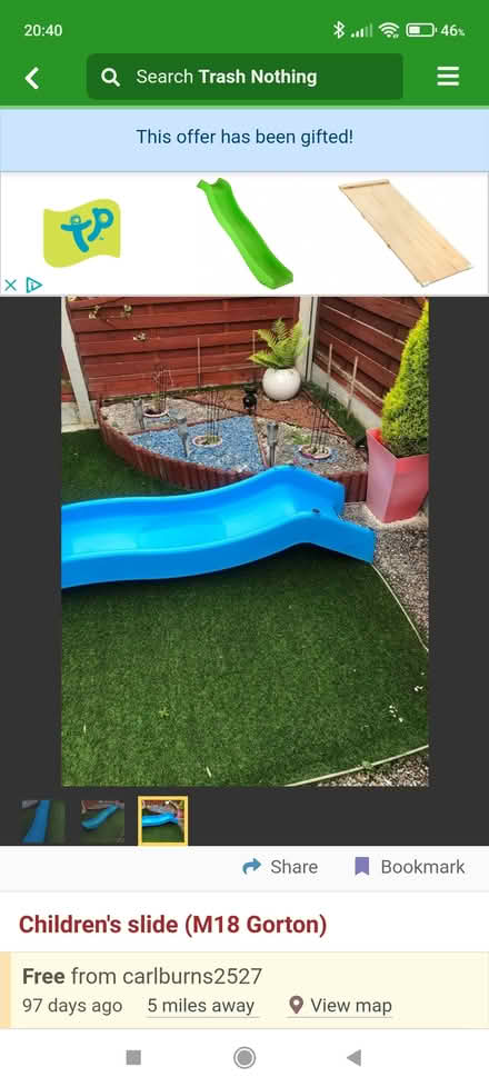 Photo of free 3m blue slide (Chorlton M21) #1