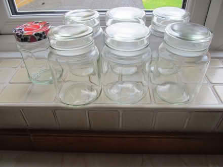 Photo of free 6 jars with tight-fitting lids. (Petersfield GU31) #1