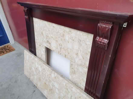 Photo of free Fireplace surround and base (wood, marble) (Gorgie EH11) #1