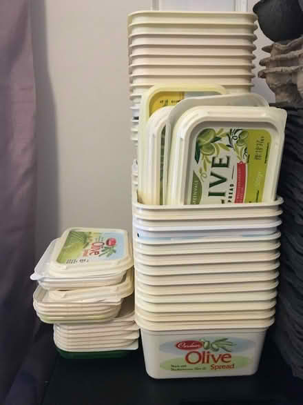 Photo of free 40 Empty Margarine Tubs (Ashton-on-Ribble PR2) #1