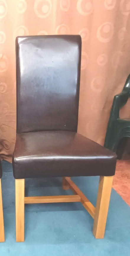 Photo of free Oak/Faux Leather Dining Chair (Hayling Island PO11) #1