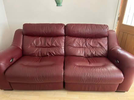 Photo of free 2 large leather recliner sofas (Borough Green TN15) #1