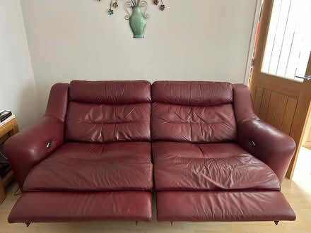 Photo of free 2 large leather recliner sofas (Borough Green TN15) #3