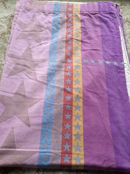 Photo of free Pair of pink purple star pattern curtains (Northcourt OX14) #1