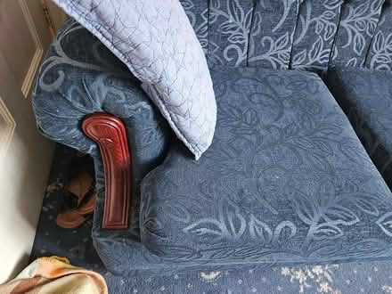 Photo of free 3 piece dark blue with foot stool (Morecambe LA4) #4