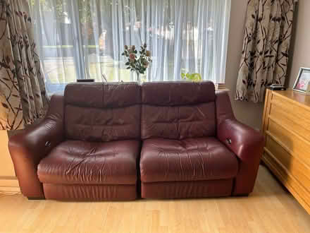 Photo of free 2 large leather recliner sofas (Borough Green TN15) #2