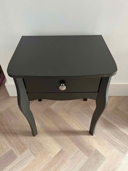 Photo of free Black bedside table with drawer (Se1 0eq) #1
