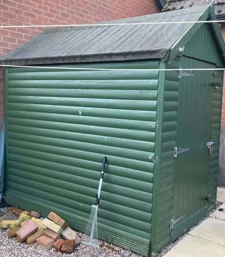 Photo of free Large Green Wooden Garden Shed 5 foot x 7 foot (Calthwaite CA11) #3