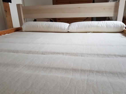 Photo of free white wooden bed frame, king size (Shorton TQ3) #1