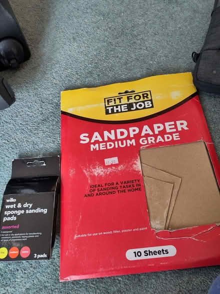 Photo of free Sheets of sandpaper and wet/dry sanding pads (Surbiton KT6) #1