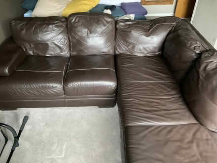 Photo of free Leather corner sofa (Cobham, KT11) #2