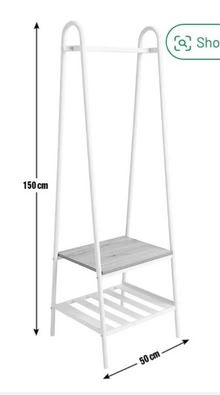 Photo of free Habitat Single Clothes Rail - White (Belmont HA7) #3