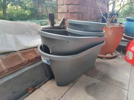 Photo of free Grey plastic balcony rail pots (Finchley N3) #1