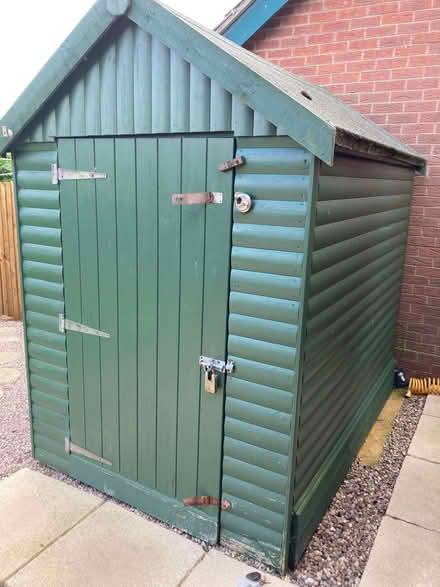 Photo of free Large Green Wooden Garden Shed 5 foot x 7 foot (Calthwaite CA11) #2