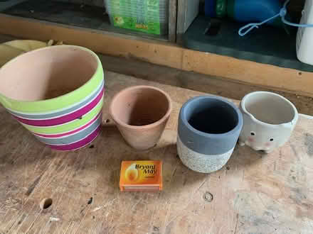 Photo of free Three ceramic/clay plant pots (Worcester Park KT4) #1