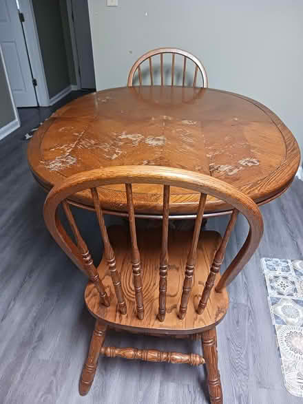 Photo of free Solid Oak Table & chairs (30083) #1