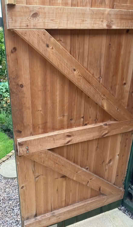Photo of free Large Green Wooden Garden Shed 5 foot x 7 foot (Calthwaite CA11) #4