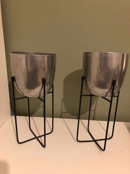 Photo of free Metal plant pots on a stand (South Kensington SW3) #1