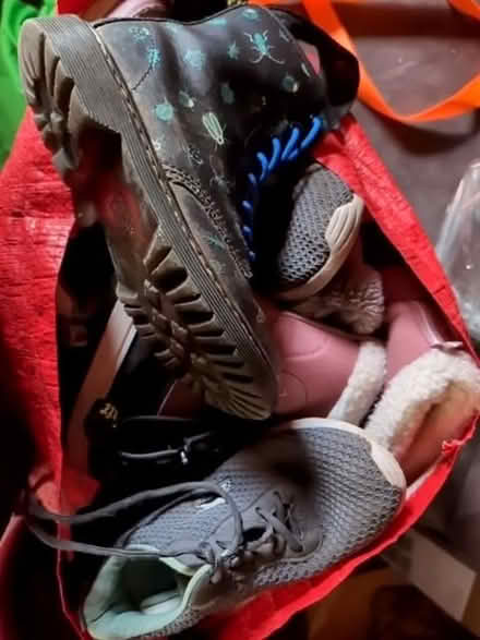 Photo of free Bag of used kids shoes and boots, sizes 2-3 (AB13) #1