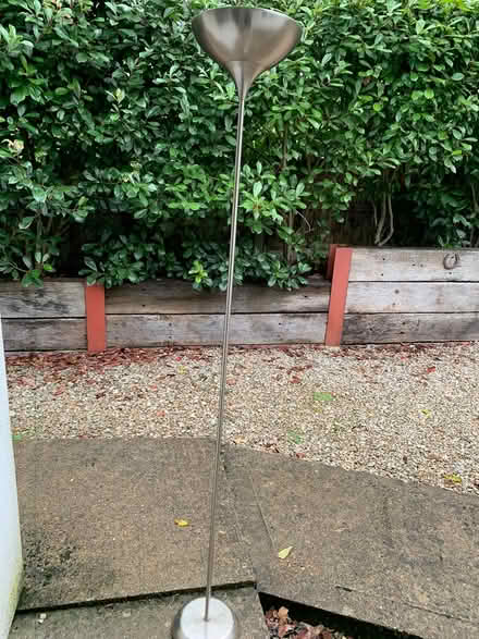 Photo of free Brushed steel uplighter tall lamp (Addlestone KT15) #1