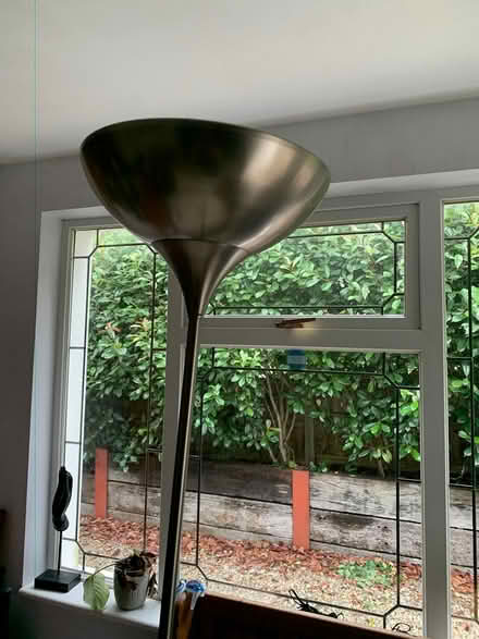 Photo of free Brushed steel uplighter tall lamp (Addlestone KT15) #2