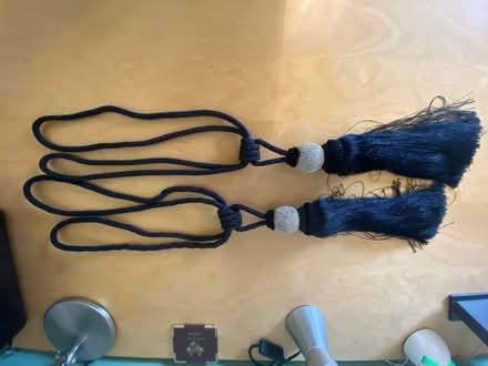 Photo of free large black curtain tie backs (Bicester Fringford OX27) #1