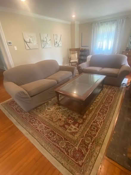 Photo of free Sofa bed, love seat, 2 rugs, table (Ardmore) #1