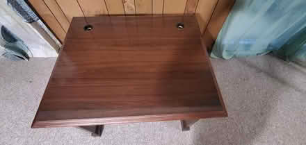 Photo of free Wooden desk lacquered top (8809 n view ct raleigh 27613) #2