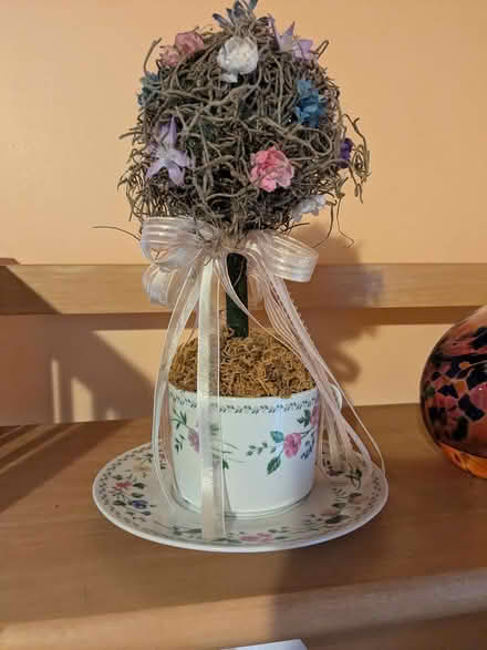 Photo of free Decorative teacup with silk flowers (east side near Ellison Park) #1