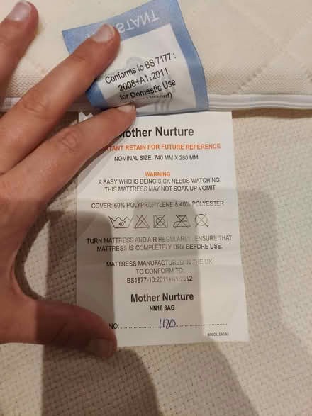 Photo of free Cot Mattress (740 MM x 280 MM) (SE3) #2