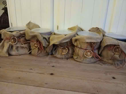 Photo of free 5 hessian wrapped catering size coffee tins (Chipping Sodbury BS37) #1